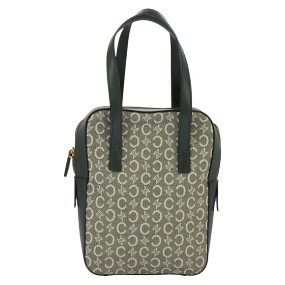 CELINE C Macadam Canvas Hand Bag Gray Gold Auth 98146 - Picture 13 of 16